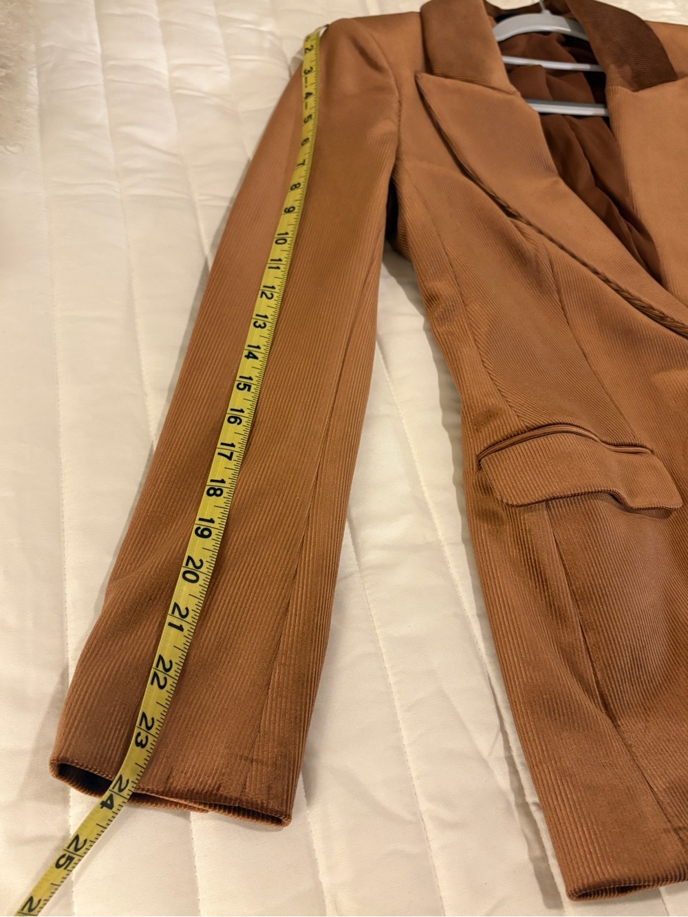 Express XS, 0 congac, rust Brown Tailored Blazer Jacket & shorts. Corduroy. - Picture 8 of 16